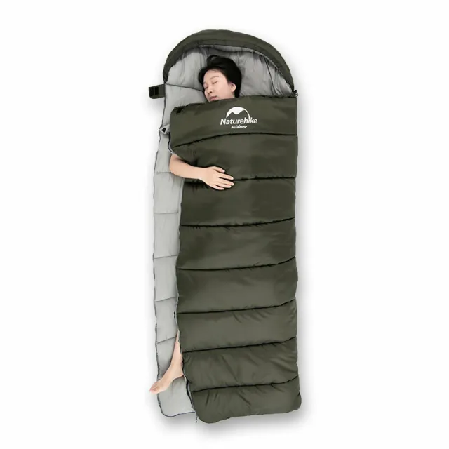 3 - Спальник з капюшоном правий (1°C) Naturehike U350 NH20MSD07. Зелений