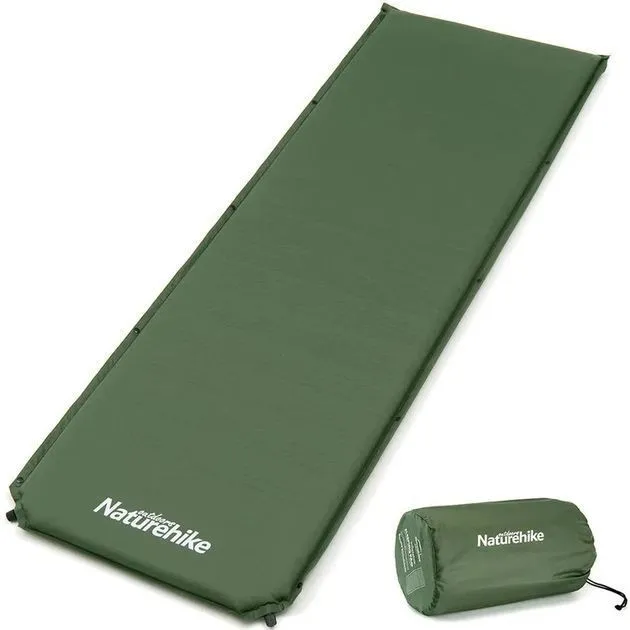 1 - Матрац cамонадувний 5 см Naturehike NH20DZ003. Зелений