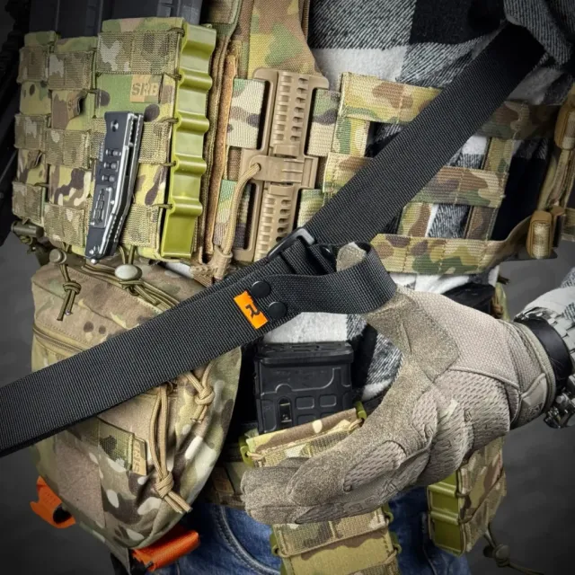 5 - Ремінь RAGNAROK TYR carbine збройовий одно/двоточковий з додатковим кріпленням. Чорний