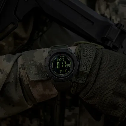 7 - Тактичний годинник з компасом 2095 Army M-Tac. Олива