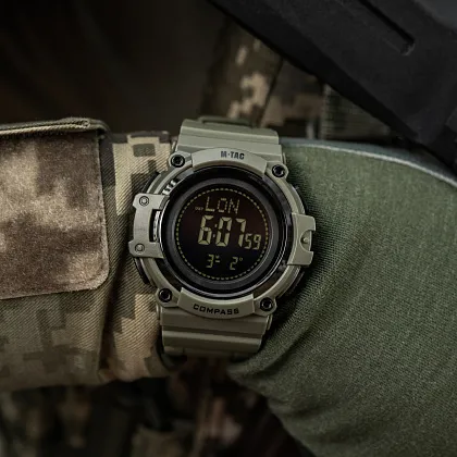 7 - Тактичний годинник з компасом 2233 Army M-Tac. Олива