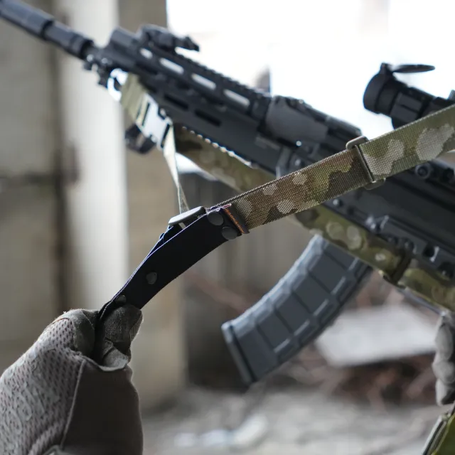 5 - Ремінь збройовий триточковий RAGNAROK з широким наплічником KRAKEN carbine. Мультикам