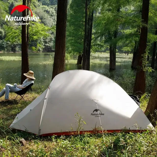 7 - Намет надлегкий тримісний з футпринтом Naturehike Cloud Up 3 Updated NH18T030-T, 210T, зелений