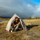6 - Намет надлегкий двомісний з футпринтом Naturehike Cloud Up 2 Updated NH17T001-T, 20D, темно-синій
