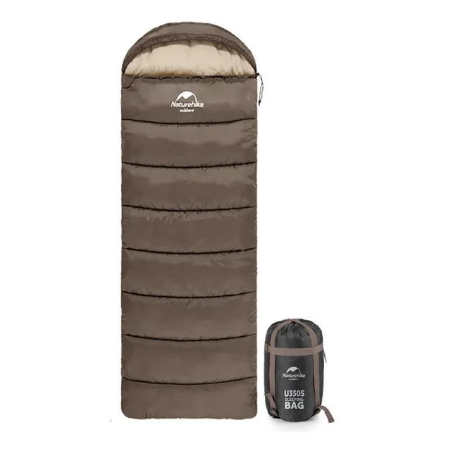 1 - Спальник с капюшоном Naturehike U250 NH20MSD07, (6°C), правый, коричневый