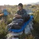 5 - Спальник з натуральним пухом Naturehike CW400 NH18C400-D, p-р L, чорно-блакитний