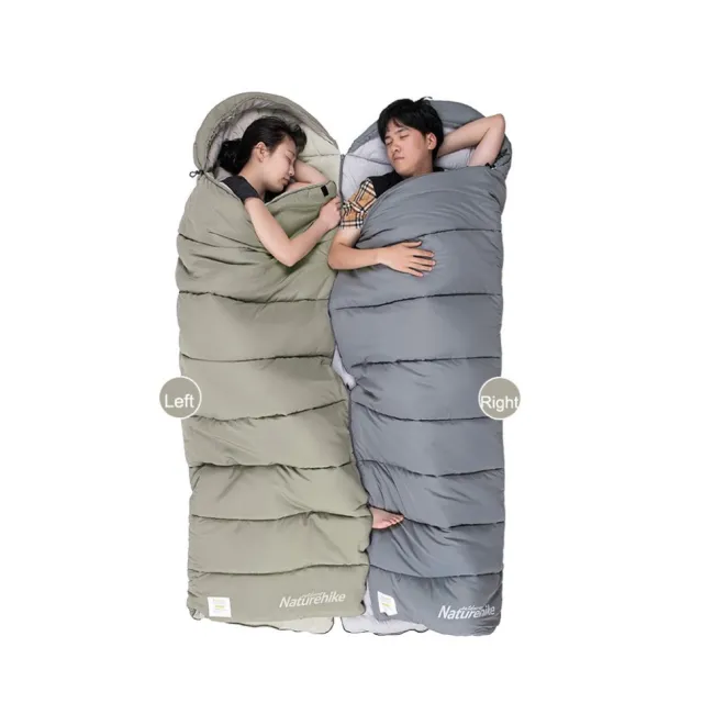 4 - Спальный мешок с капюшоном Naturehike M300 NH20MSD02, зеленый, левый