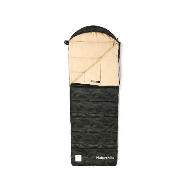 1 - Спальний мішок з капюшоном Naturehike M320 CNK2350WS023, зелений камуфляж, правий