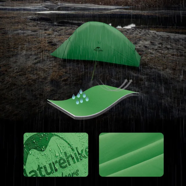 8 - Намет надлегкий одномісний Naturehike Cloud Up Base 1 CNK2450WS032, зелений