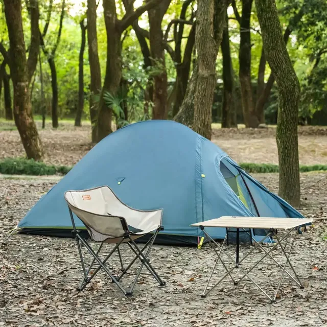 4 - Крісло складане Naturehike NH20JJ022 600D Oxford Cotton / сталь, бежевий