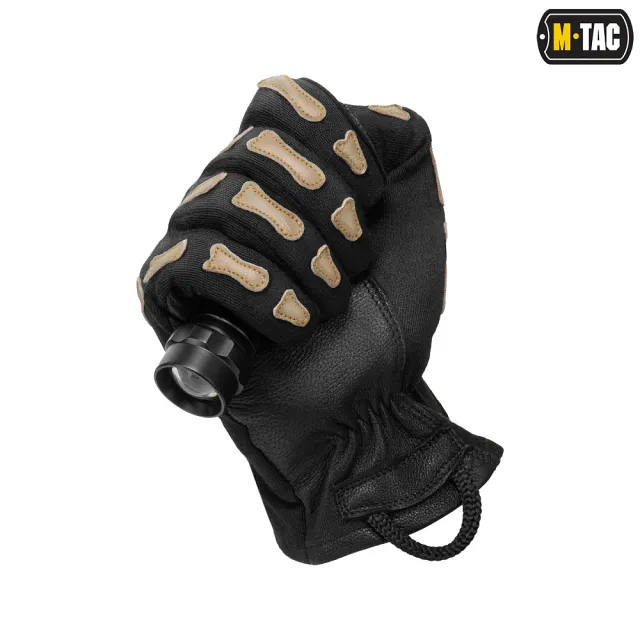 3 - Тактичні рукавички M-Tac Skeleton Nomex. Чорний/Койот