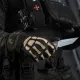 11 - Тактичні рукавички M-Tac Skeleton Nomex. Чорний/Койот