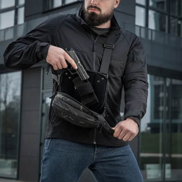6 - Плечова однолямкова сумка M-TAC EDC Bag Elite. Multicam Black