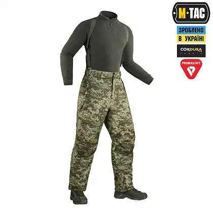 1 - Тактичні штани зимові  M-Tac Alpha Pro Primaloft. Колір Піксель MM14