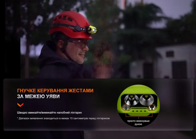 12 - Ліхтар налобний Fenix WH23R з безконтактним датчиком
