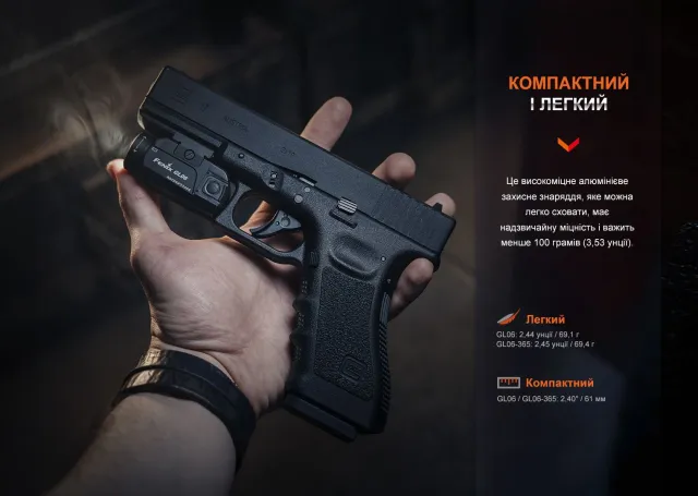 8 - Ліхтар до пістолета Fenix GL06-365