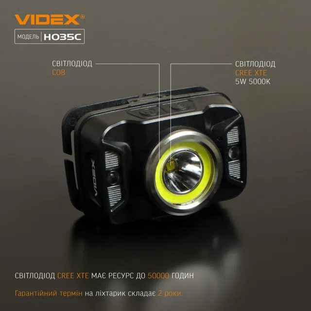 4 - Налобний світлодіодний ліхтар VIDEX 410Lm 5000K