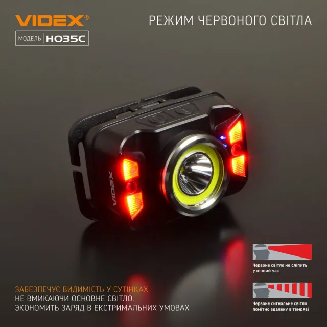 6 - Налобний світлодіодний ліхтар VIDEX 410Lm 5000K