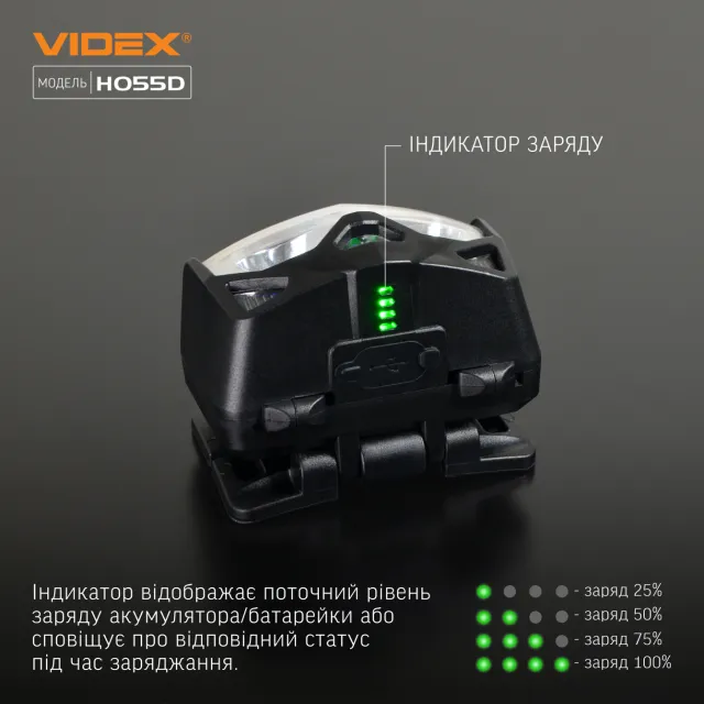 13 - Налобный светодиодный фонарь VIDEX 500Lm 5000K