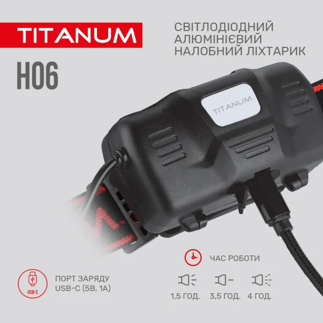 4 - Налобний світлодіодний ліхтар TITANUM 800Lm 6500K