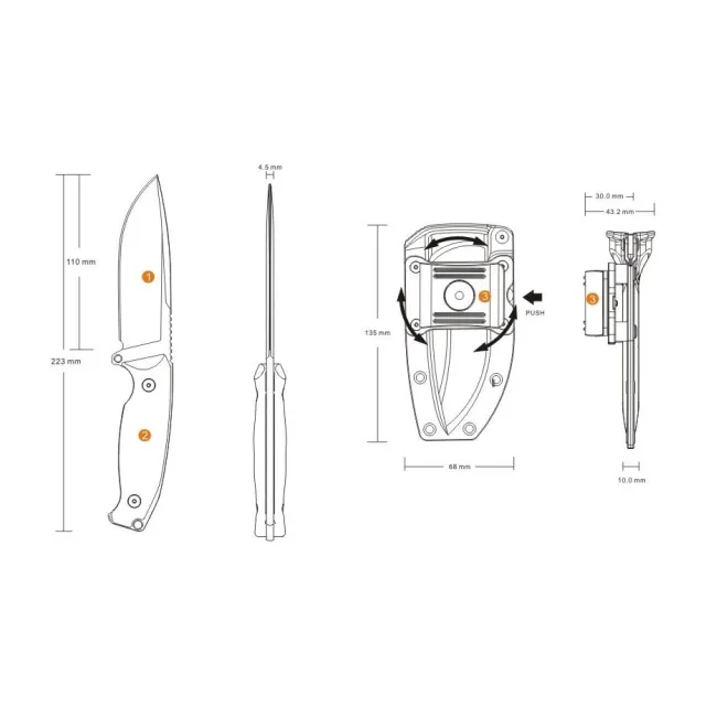 4 - Ніж Ruike Jager F118-G Gray