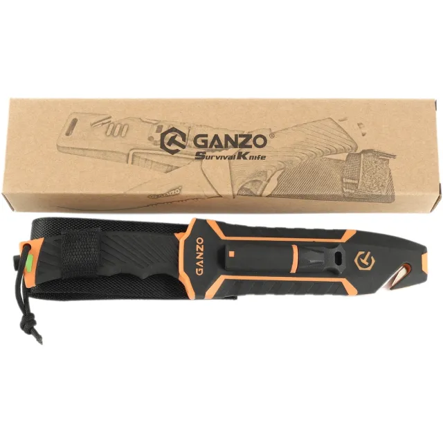 9 - Ніж з паракордом Ganzo G8012V2-OR, помаранчевий
