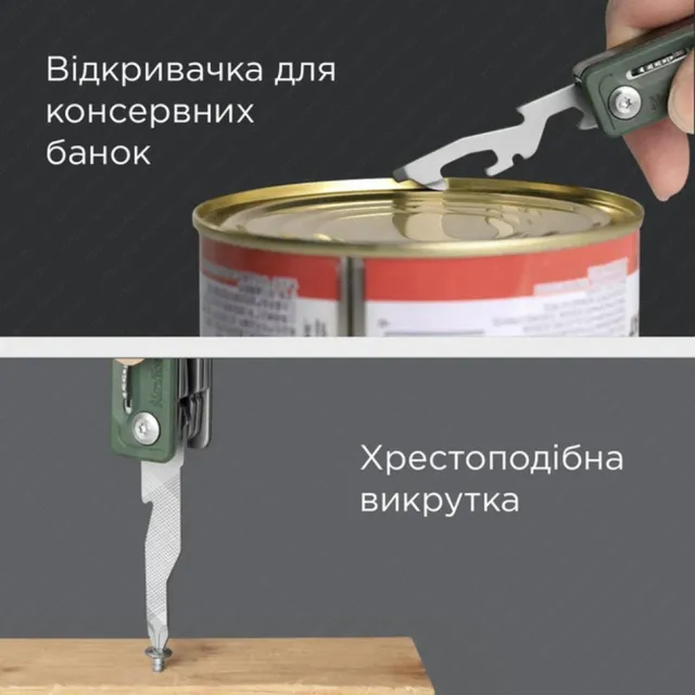 3 - Мультитул NexTool Multi Functional Knife, зелений