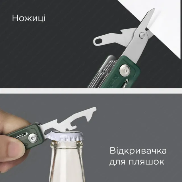 4 - Мультитул NexTool Multi Functional Knife, зелений