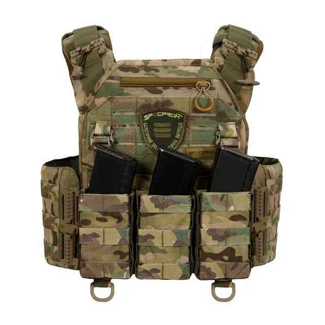 3 - Плитоноска Warmor Gen.3 Pro з системою швидкого скидання. (Комплект 3 підсумки) Molle. Колір Мультикам