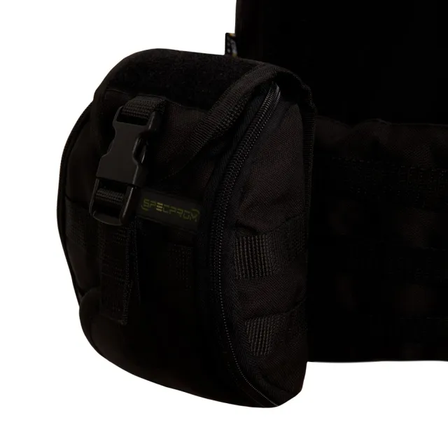 12 - Плитоноска Warmor Gen.3 Pro Max. Система швидкого скидання. (Комплект 7 підсумків). Колір Чорний