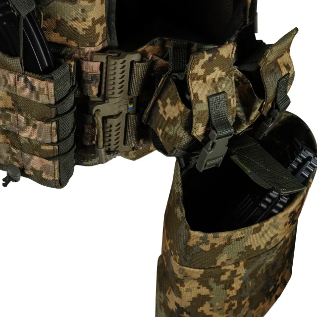 11 - Плитоноска Ares Gen.2. (Комплект 7 подсумков) с системой быстрого сброса. Molle. Цвет Пиксель