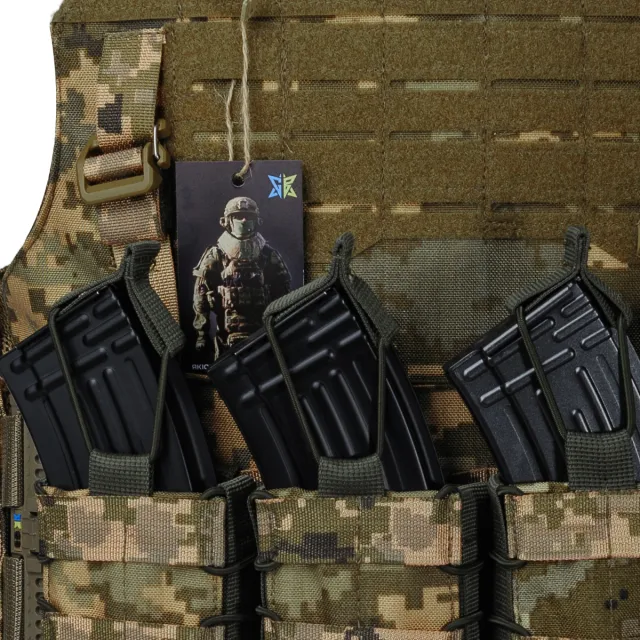 7 - Плитоноска Warmor Gen.4 (Комплект 4 підсумки) з системою швидкого скидання. Molle. Колір Пиксель