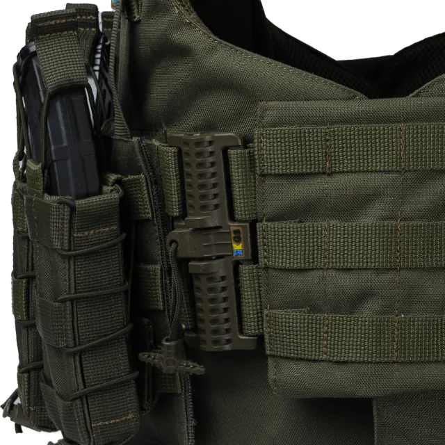 7 - Плитоноска Warmor Gen.4 (Комплект 4 підсумки) з системою швидкого скидання. Molle. Колір Олива