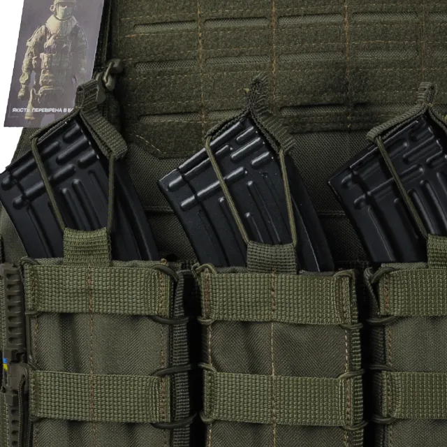 8 - Плитоноска Warmor Gen.4 (Комплект 4 підсумки) з системою швидкого скидання. Molle. Колір Олива