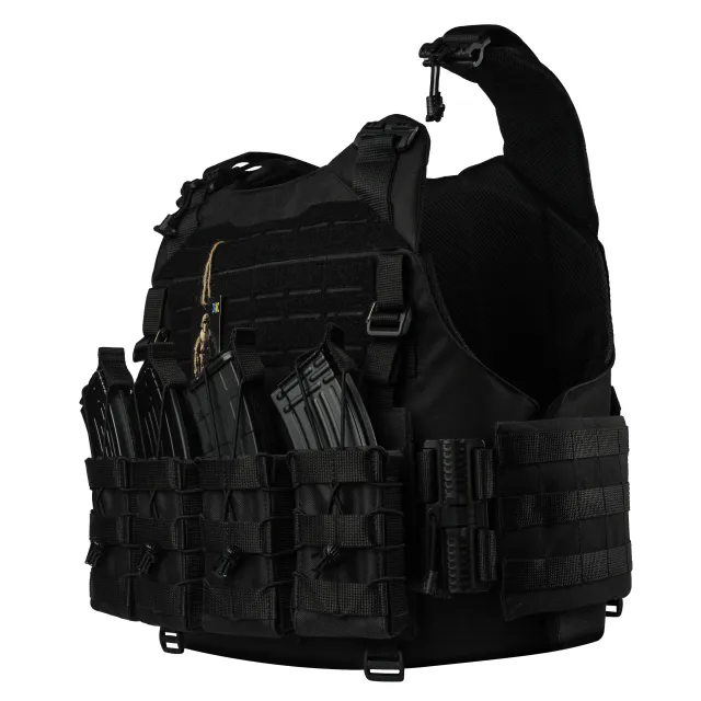 4 - Плитоноска Warmor Gen.4 (Комплект 4 підсумки) з системою швидкого скидання. Molle. Колір Чорна