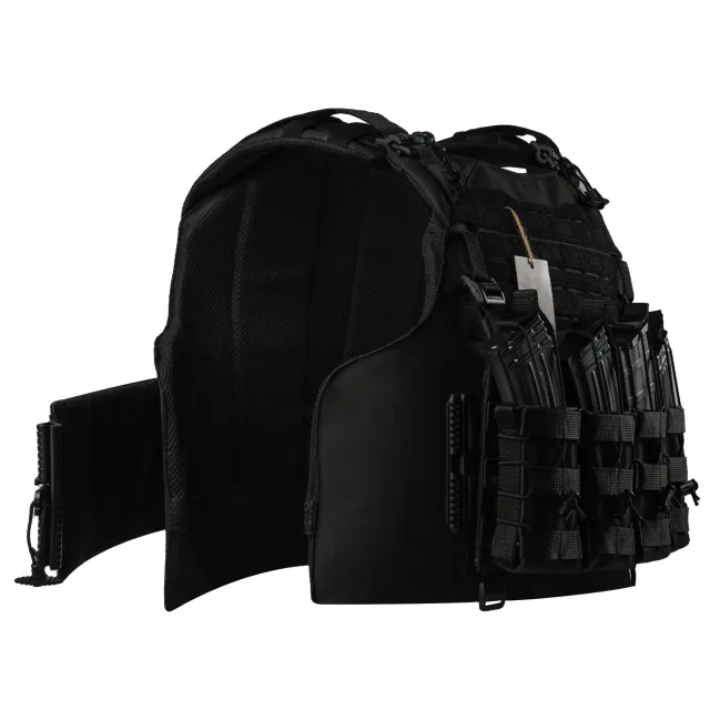 5 - Плитоноска Warmor Gen.4 (Комплект 4 підсумки) з системою швидкого скидання. Molle. Колір Чорна