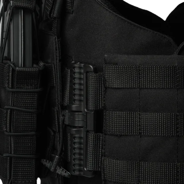 8 - Плитоноска Warmor Gen.4 (Комплект 4 підсумки) з системою швидкого скидання. Molle. Колір Чорна