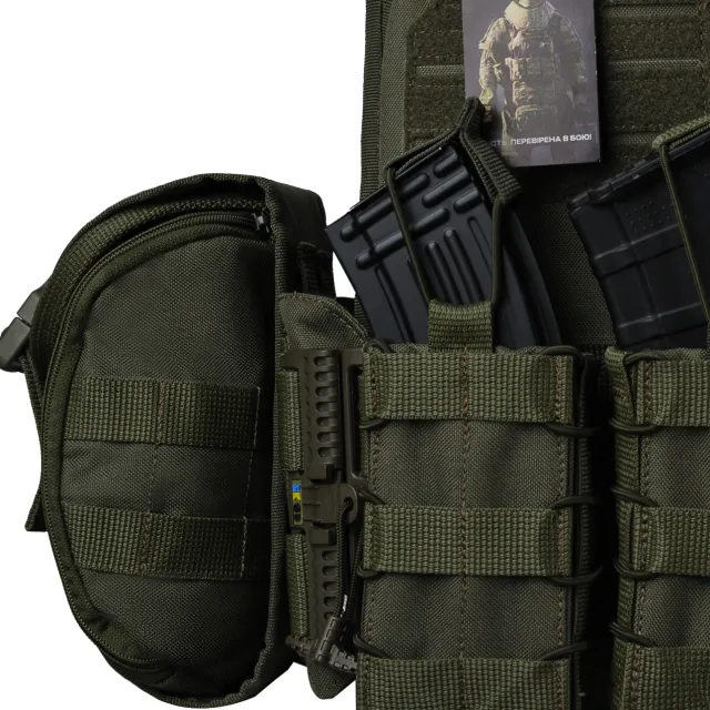 6 - Плитоноска Ares Gen.2. (Комплект 7 підсумків) з системою швидкого скидання. Molle. Колір Олива