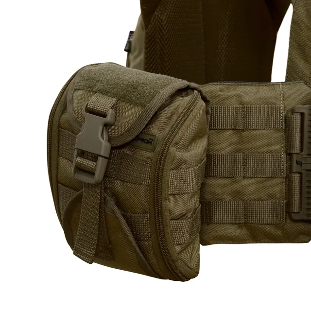 9 - Плитоноска Warmor gen.3 Pro Max XL Олива. Система швидкого скидання. 7 підсумок. (Великого розміру)