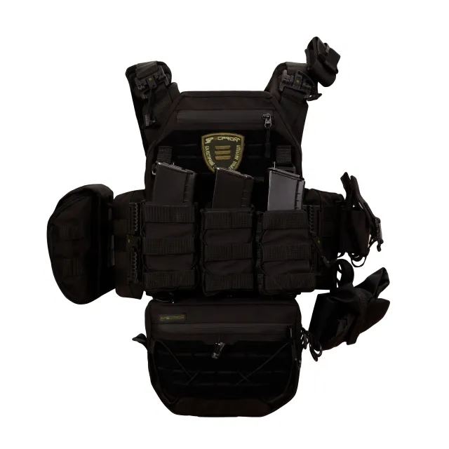 2 - Плитоноска Warmor gen.3 Pro Max XL Чорний. Система швидкого скидання. 7 підсумок. (Великого розміру)