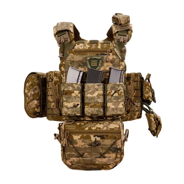 2 - Плитоноска SPECPROM WARMOR Gen.5 V2 з повним комплектом підсумків Піксель