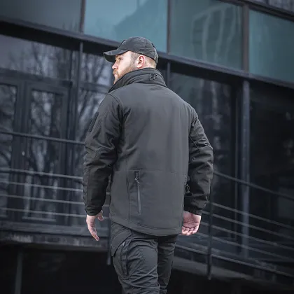 5 - Куртка тактична Soft Shell з підстібкою Black. Чорна