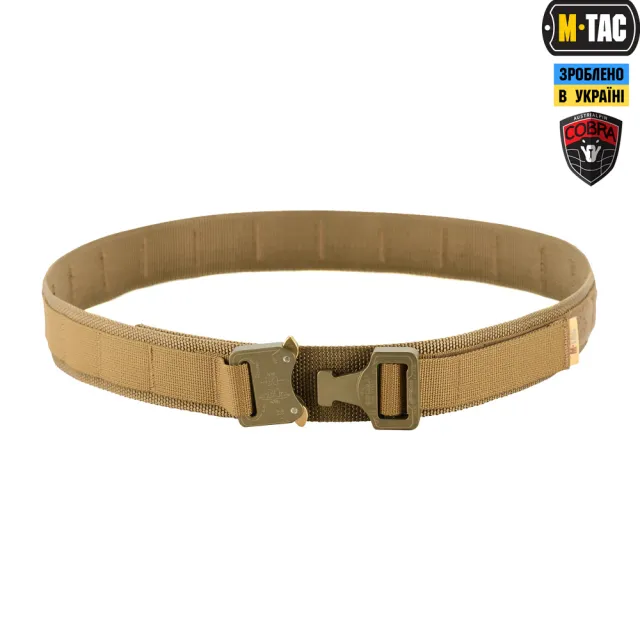 2 - Тактичний ремінь Cobra Buckle Belt M-Tac. Розмір M/L. Койот
