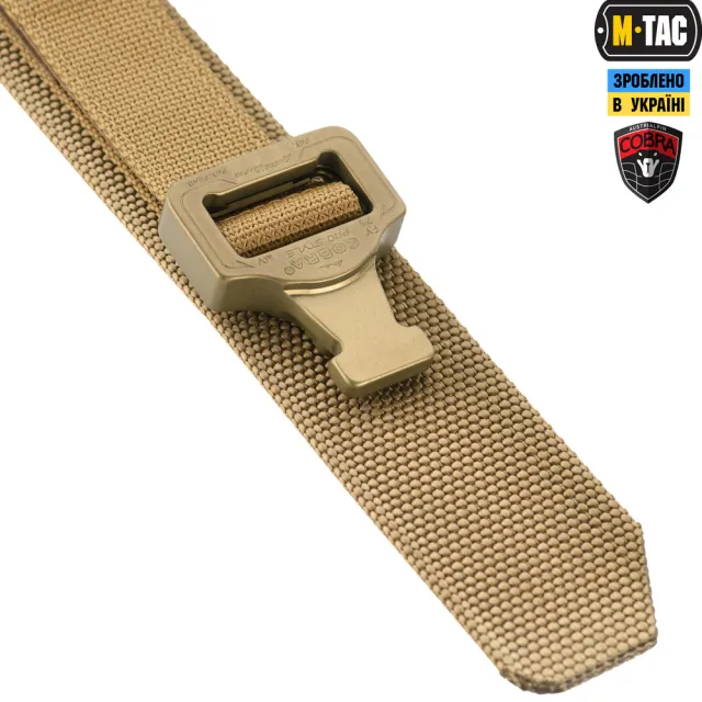 4 - Тактичний ремінь Cobra Buckle Belt M-Tac. Розмір M/L. Койот