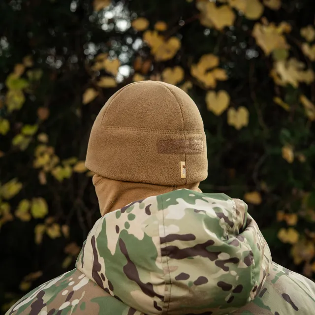 11 - Шапка флисовая M-Tac Watch Cap Elite с Velcro. Койот