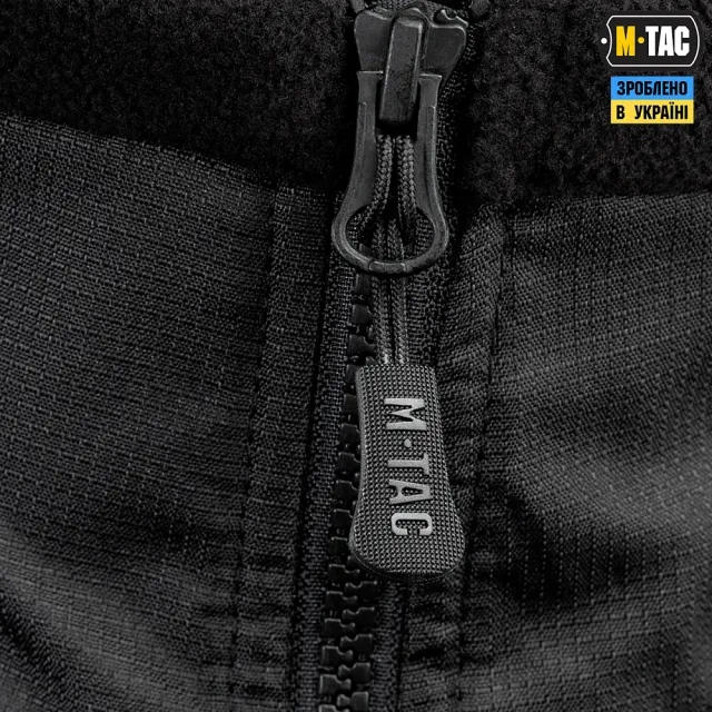 11 - Флісова куртка-кофта M-Tac Alpha Microfleece Gen.II. Чорний