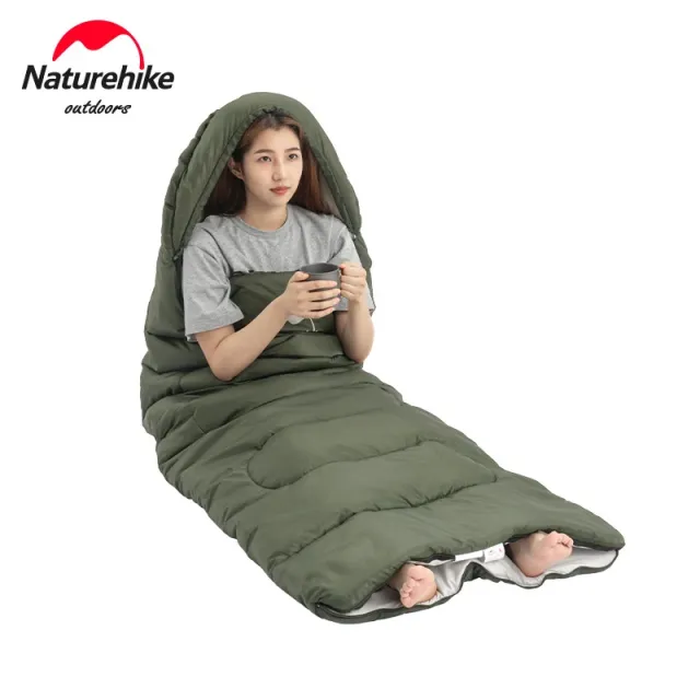 2 - Спальный мешок Naturehike Y150L NH21MSD08 правый. Темно-зеленый