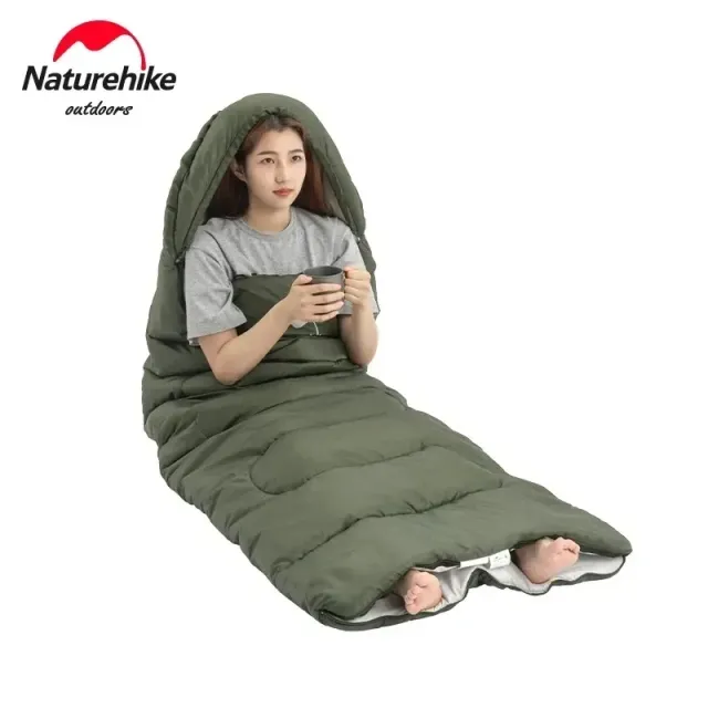 2 - Спальный мешок Naturehike Y150L NH21MSD08 левый. Темно-зеленый