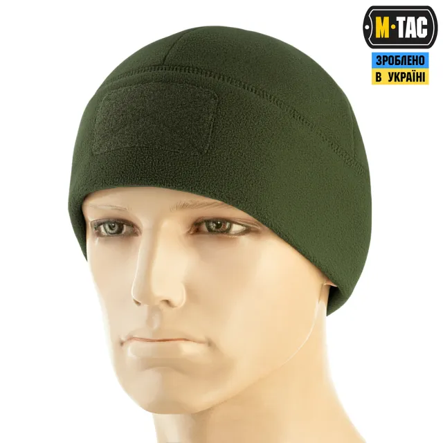 1 - Шапка флісова M-Tac Watch Cap Elite з Velcro. Олива