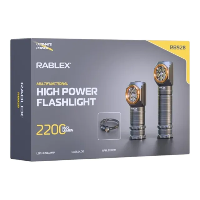 5 - Ліхтар ручний Rablex RB928 з кріпленням на голову (білий+червоний)